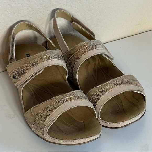 Romika Women's Sandals in Shimmering Gold 37 US 6.5 New Josef Seibel Leather - Picture 2 of 11